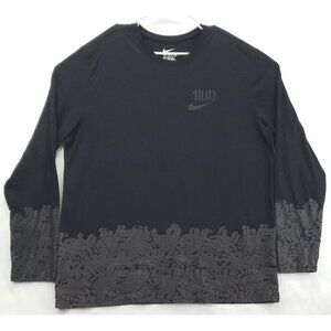Nike Shirt Mens 2XL Black Run Dri Fit Athletic Cut Running Long Sleeve Crew Neck